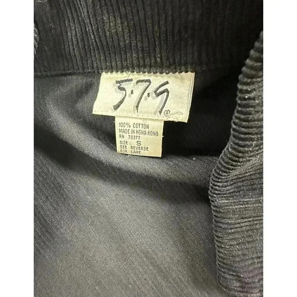 5.7.9. black corduroy zip up shirt jacket women's circle zip size Small - Picture 3 of 4